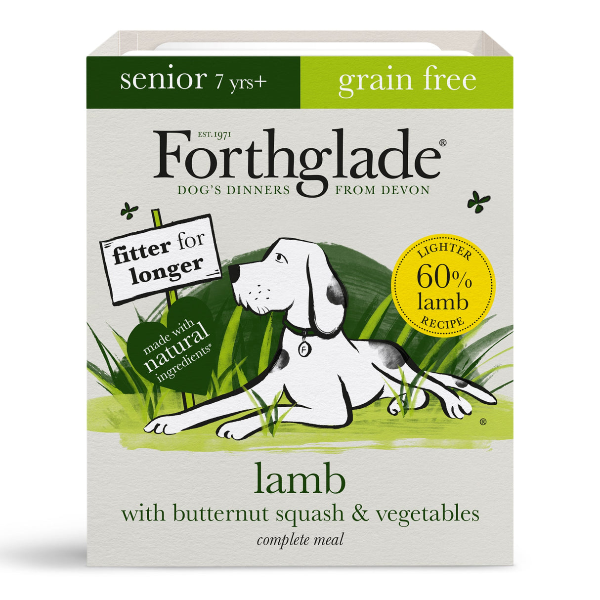 Forthglade Senior Complete Grain Free Turkey & Lamb Duo Variety Pack 12x395g