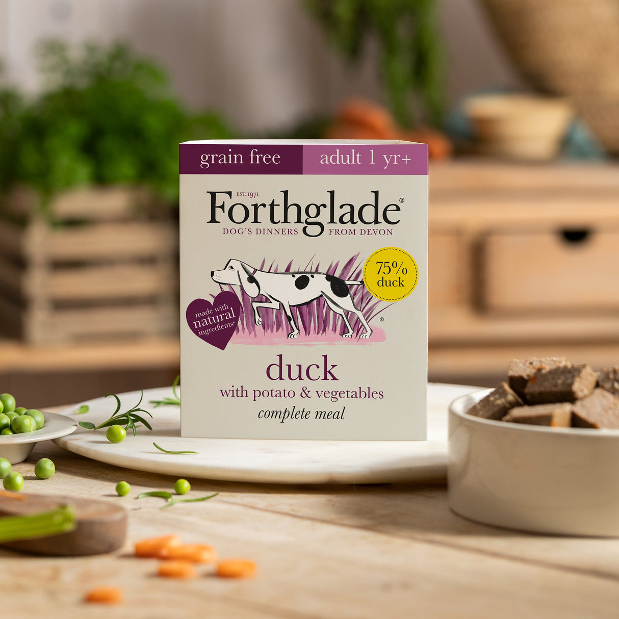 Forthglade Adult Complete Grain Free Duck with Potatoes & Veg Food Trays 18x395g