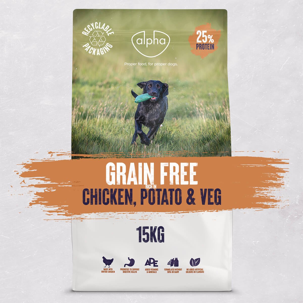 Alpha Adult Grain Free with Chicken, Potato & Veg Dry Dog Food - 15 kg, Alpha,