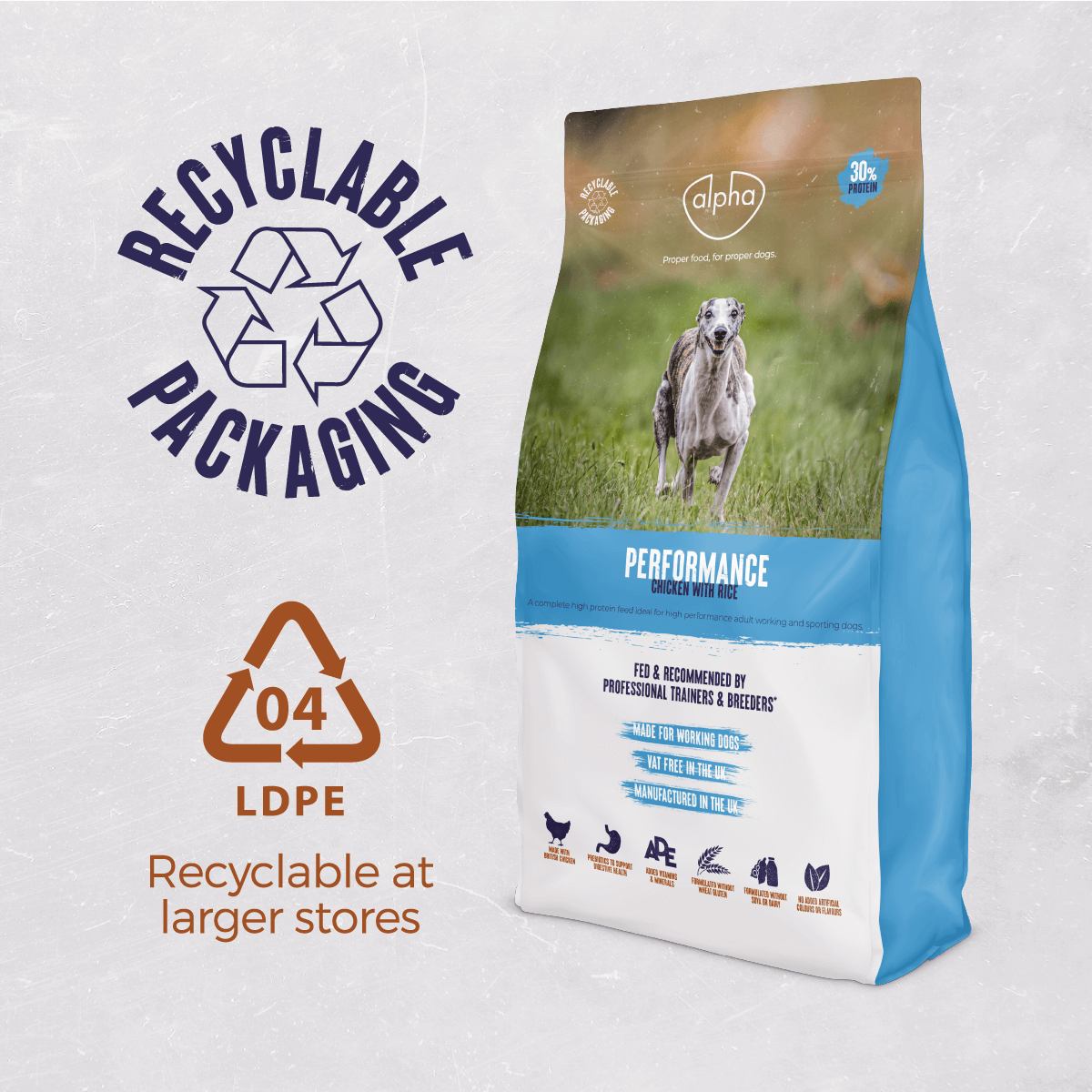 Alpha Performance 30% Protein Adult Dry Dog Food - 15kg, Alpha,