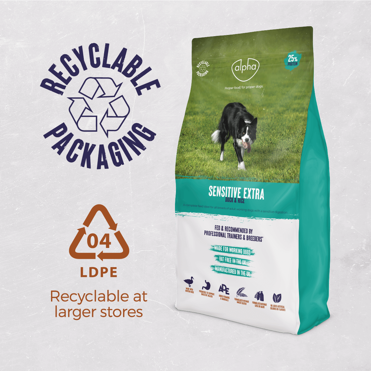 Alpha Sensitive Extra with Duck & Rice Dry Adult Dog Food - 15 kg, Alpha,