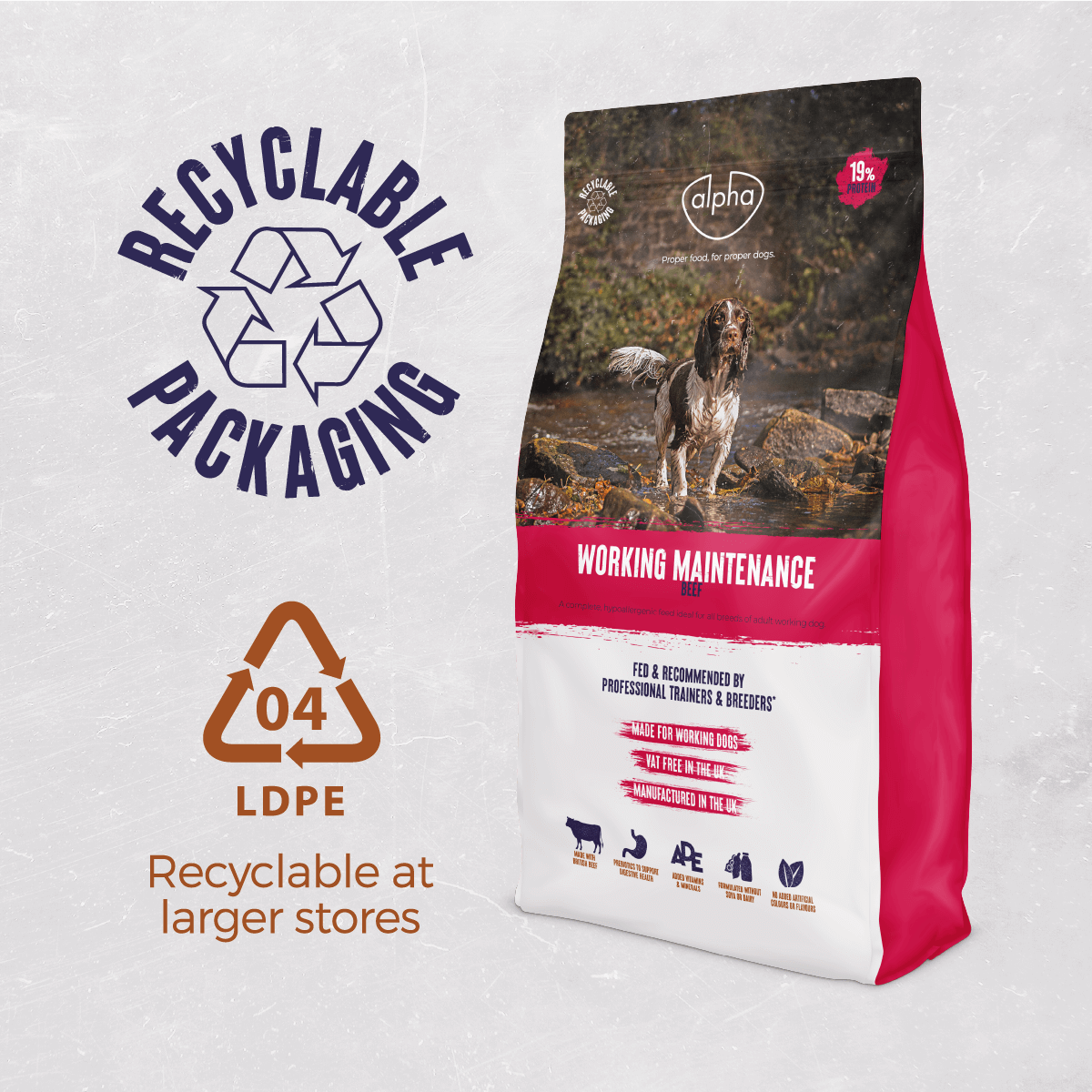 Alpha Working Maintenance with Beef Dry Adult Dry Dog Food - 15 kg, Alpha,
