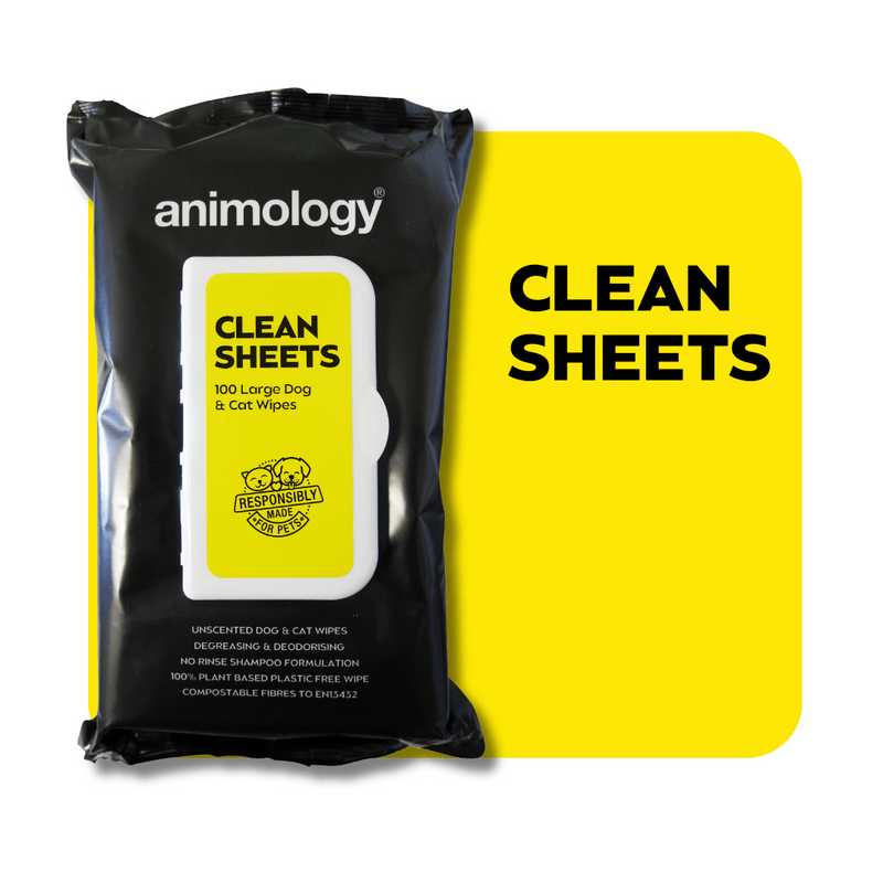 Animology Clean Sheets Fragrance Free Pet Wipes - 6 x 100 Sheet Pack, Animology,