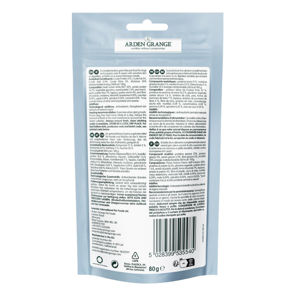 Arden Grange Training Treats Sensitive Fish Superfoods - 10 x 80g, Arden Grange,