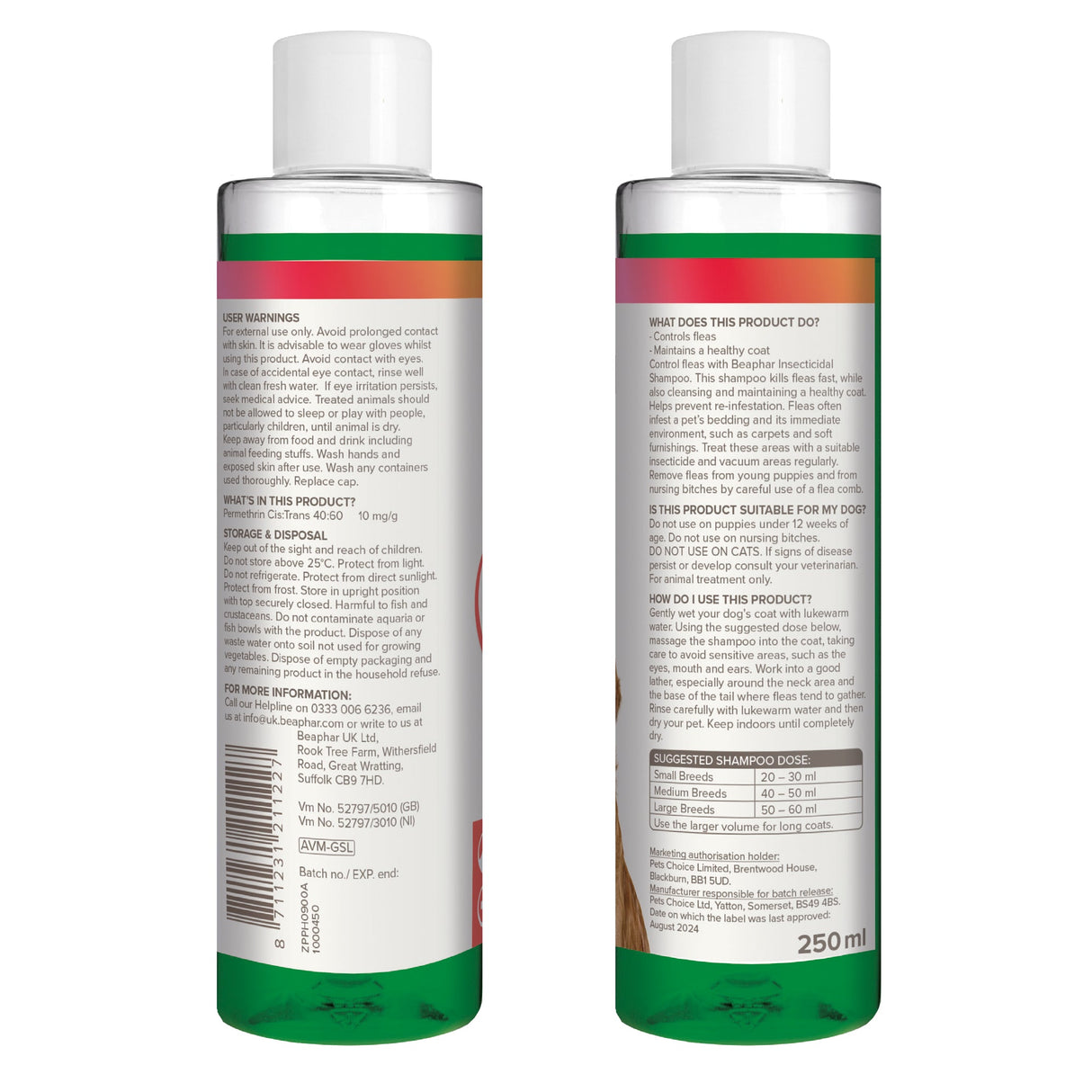 Beaphar Insecticidal Shampoo for Dogs - 250ml x 6, Beaphar,
