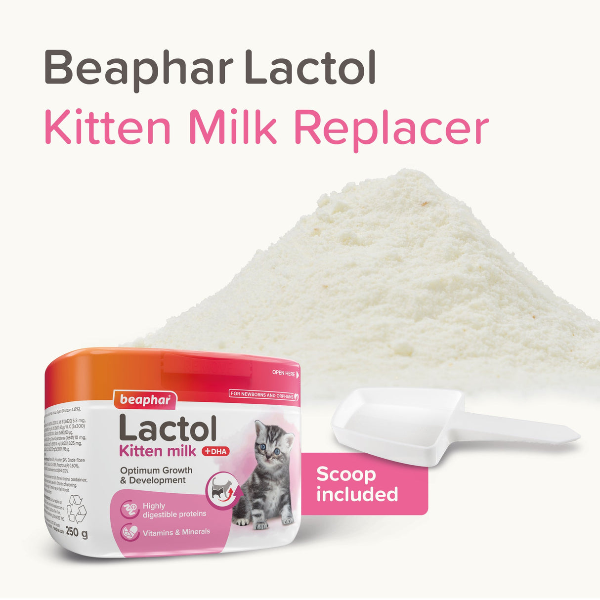 Beaphar Lactol Milk Replacer for Kittens – 250g, Beaphar,