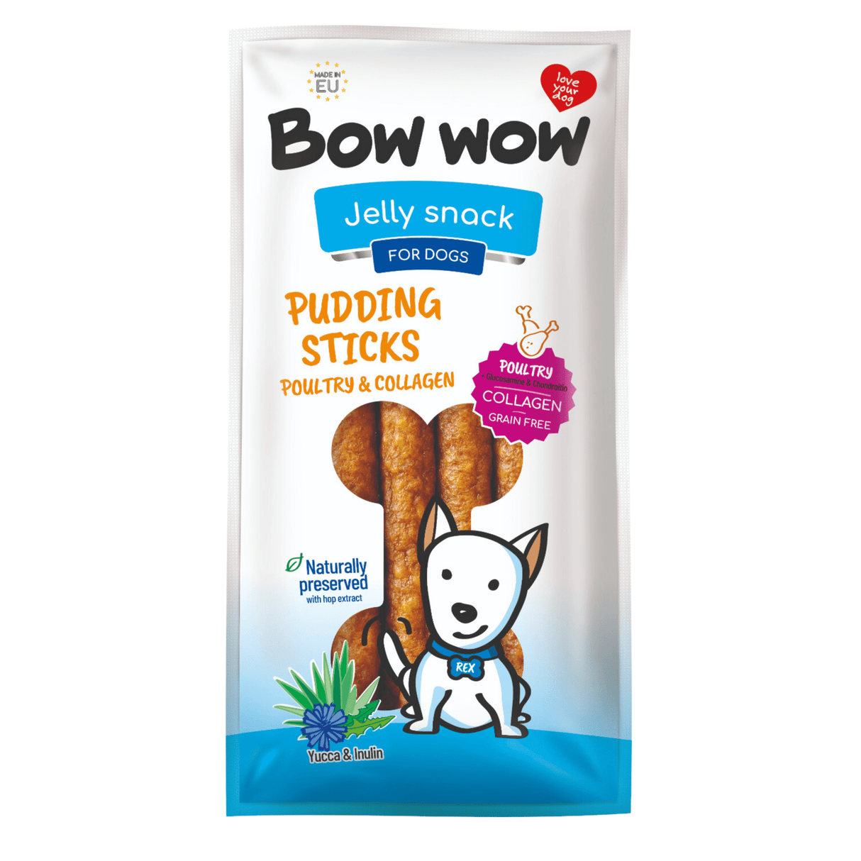 Bow Wow Pudding Sticks Poultry & Collagen Dog Treats, Bow Wow,