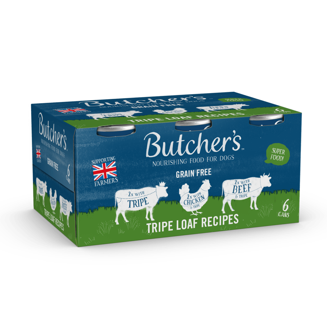 Butcher's Grain Free Tripe Loaf Recipes Wet Adult Dog Food Tins, Butcher's, 4x (6x400g)