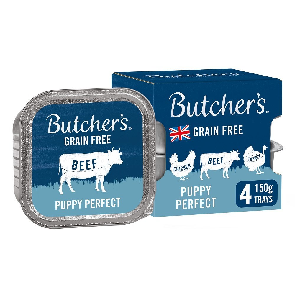 Butcher's Puppy Perfect Grain Free Wet Dog Food Trays, Butcher's, 6x (4x150g)