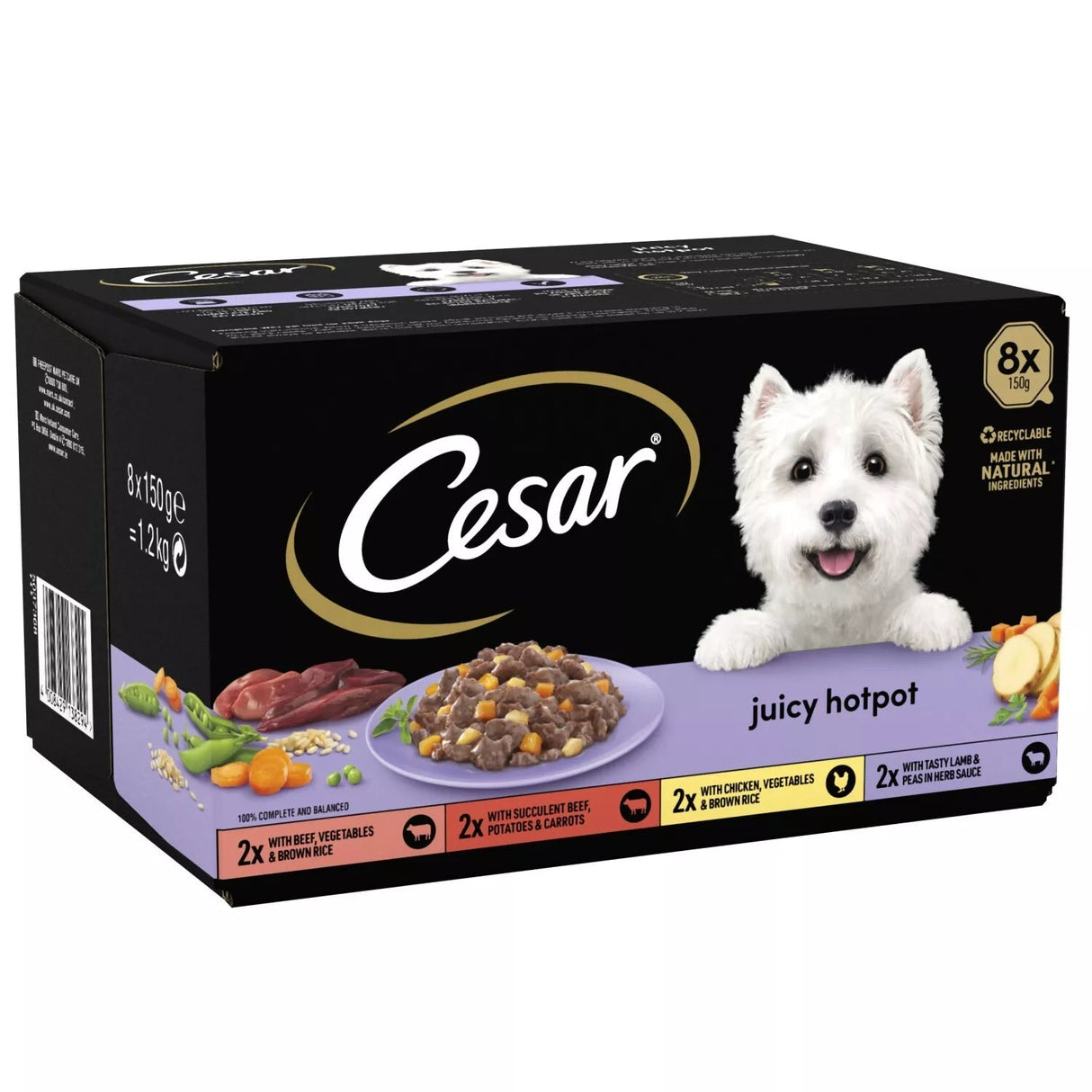 Cesar Juicy Hotpot Adult Wet Dog Food Trays Mixed in Gravy - 24 x 150g, Cesar,