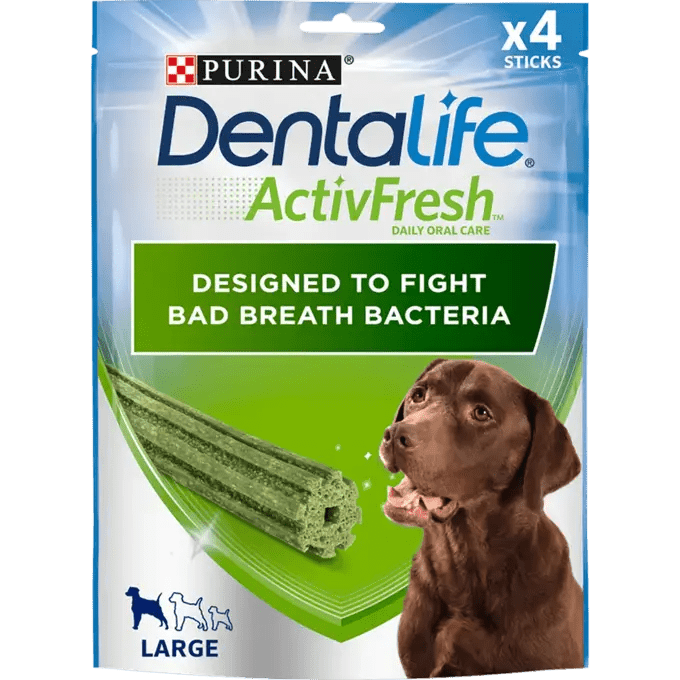 Dentalife ActivFresh Large Dog Treat Dental Chew, PURINA DentaLife, 24 Sticks (6 Packs)