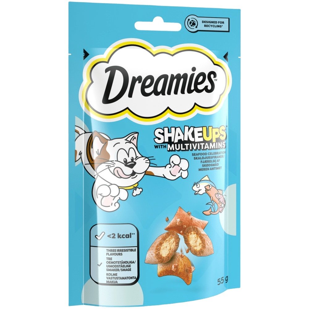 Dreamies Shakeups Seafood Celebration Cat Treat Biscuits - 8 x 55g, Dreamies,