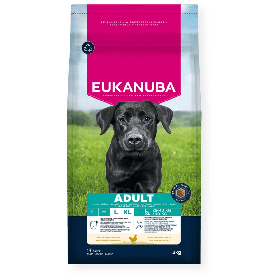 Eukanuba Adult Large Breed Fresh Chicken Dry Dog Food, Eukanuba, 3 x 3 kg