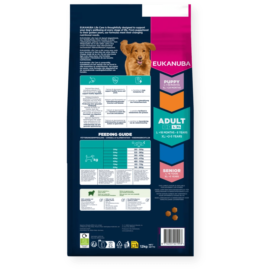 Eukanuba Adult Large Breed Lamb & Rice Dry Dog Food, Eukanuba, 12 kg