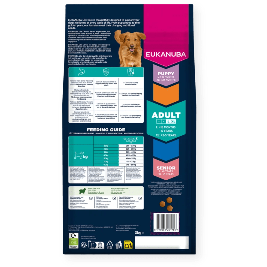 Eukanuba Adult Large Breed Lamb & Rice Dry Dog Food, Eukanuba, 12 kg