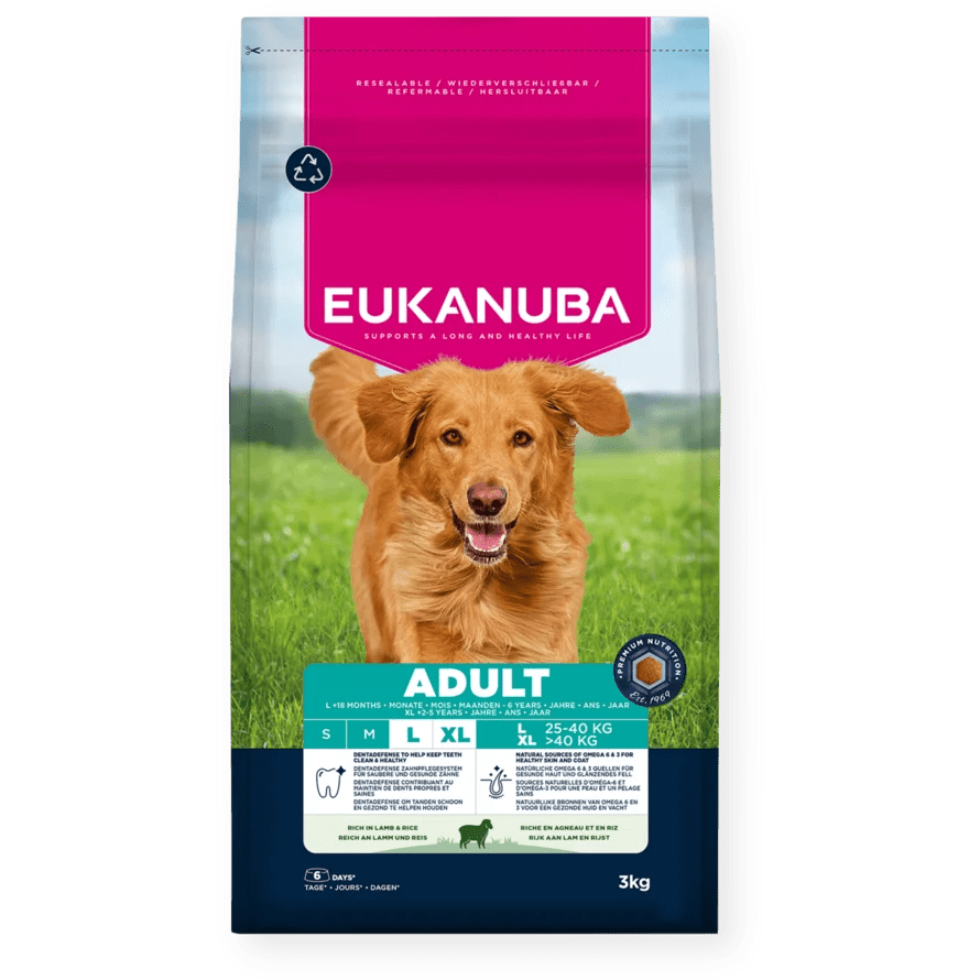 Eukanuba Adult Large Breed Lamb & Rice Dry Dog Food, Eukanuba, 3 x 3 kg