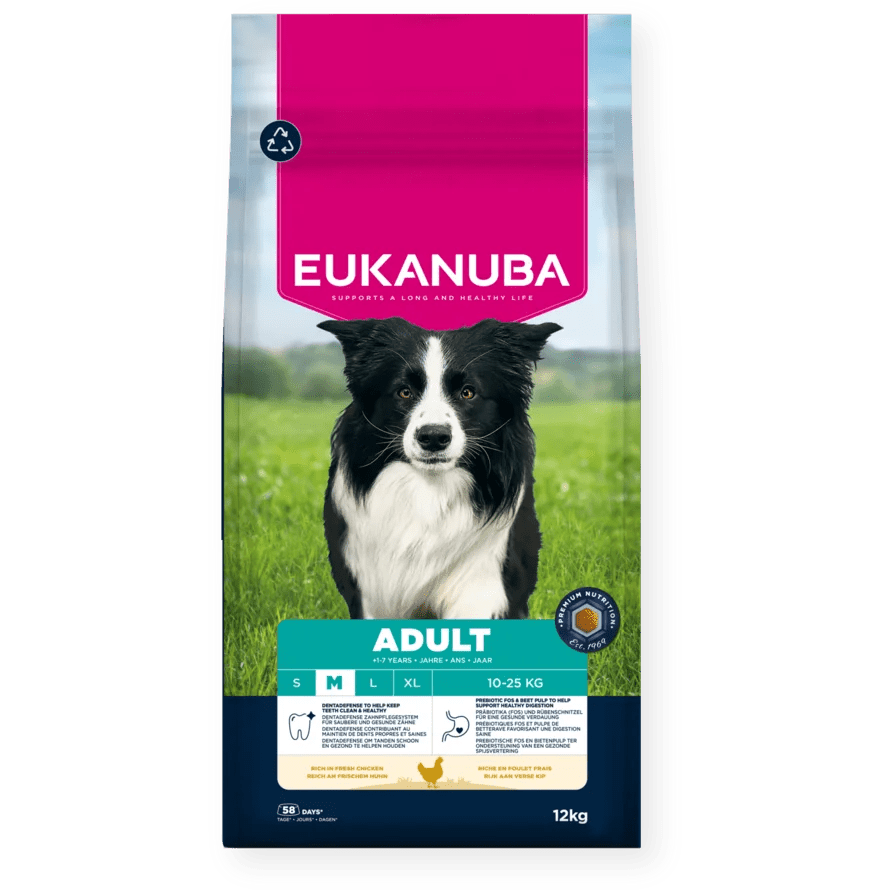 Eukanuba Adult Medium Breed Fresh Chicken Dry Dog Food, Eukanuba, 12 kg