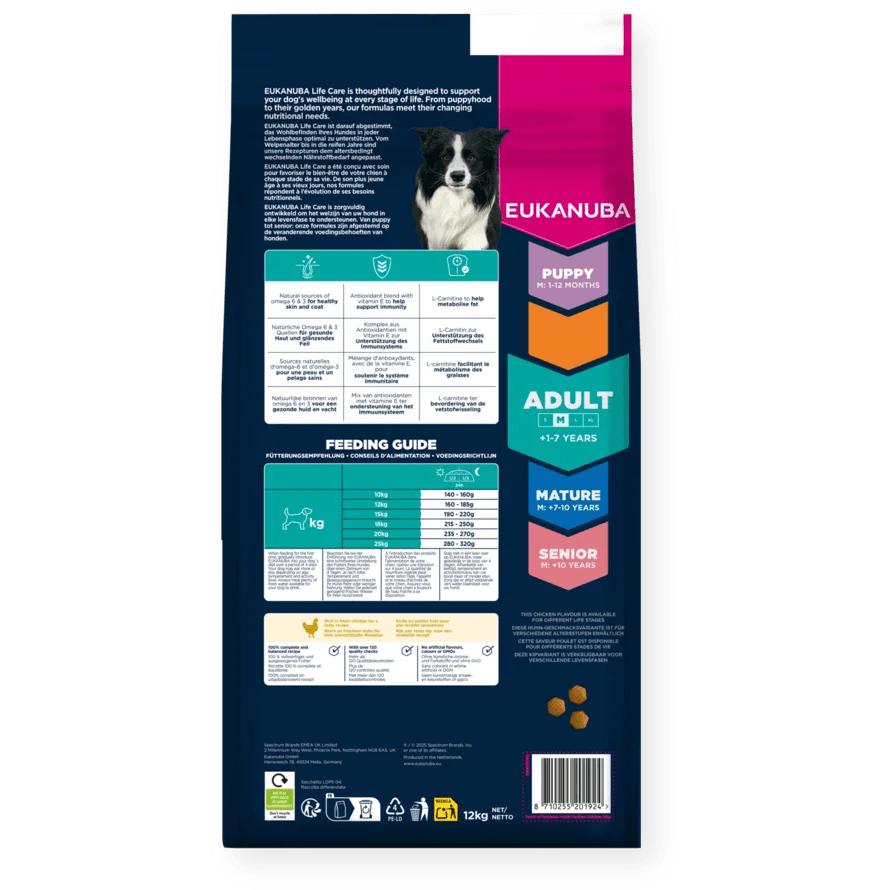 Eukanuba Adult Medium Breed Fresh Chicken Dry Dog Food, Eukanuba, 12 kg