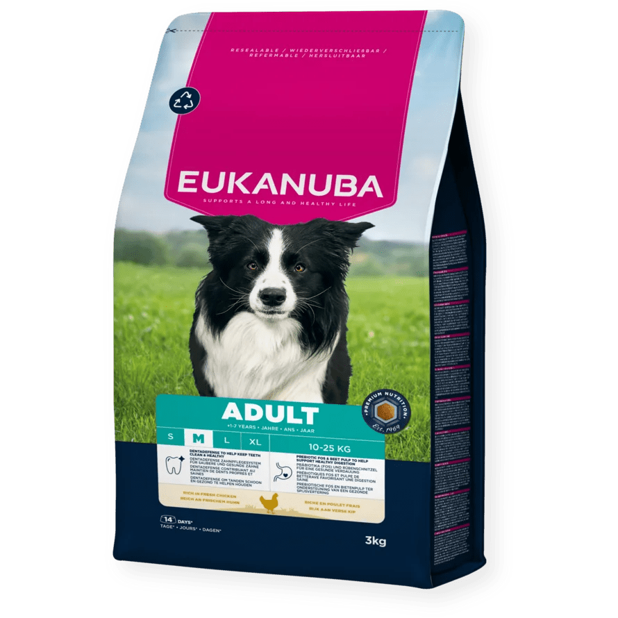 Eukanuba Adult Medium Breed Fresh Chicken Dry Dog Food, Eukanuba, 3 x 3 kg