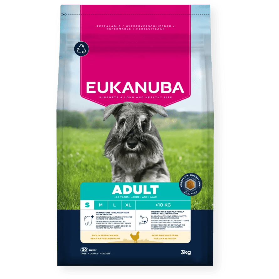 Eukanuba Adult Small Breed Fresh Chicken Dry Dog Food, Eukanuba, 3 x 3 kg
