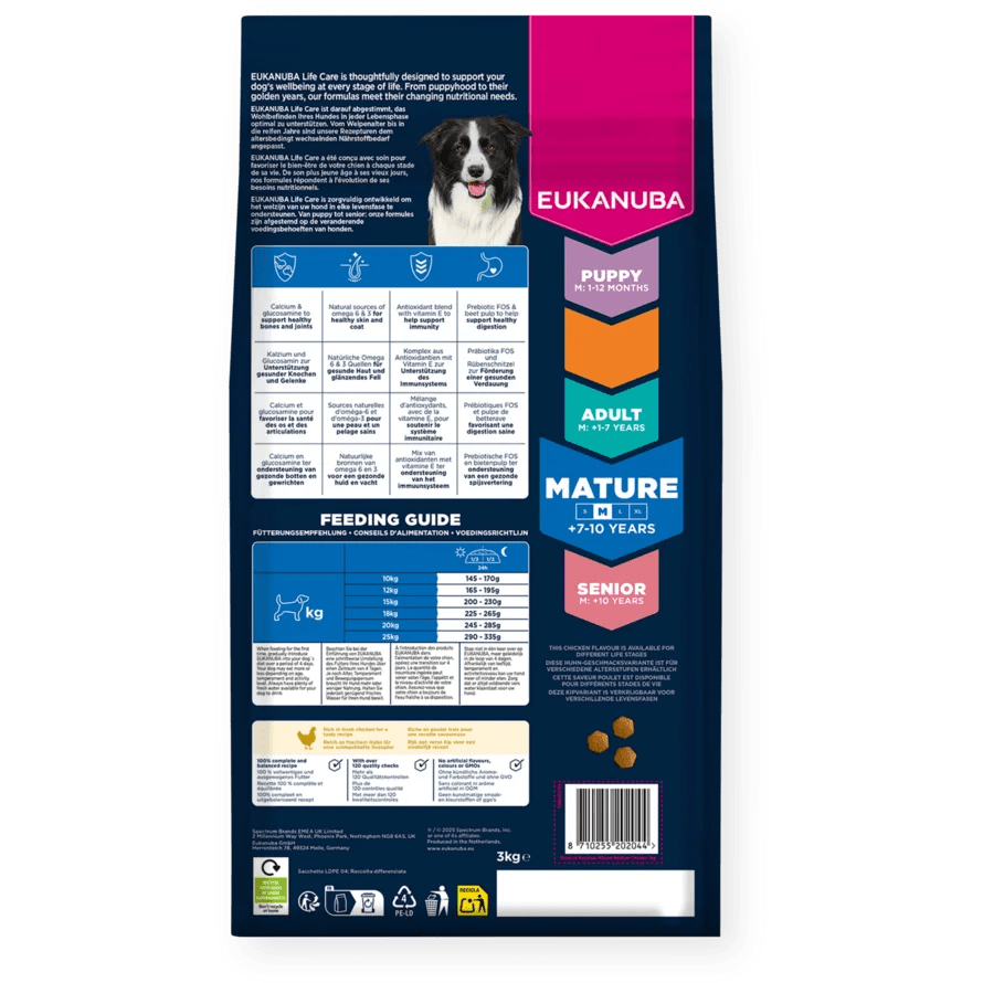 Eukanuba Mature Medium Breed Fresh Chicken Dry Dog Food, Eukanuba, 12 kg