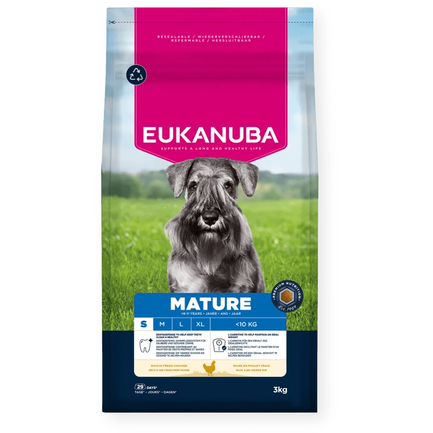 Eukanuba Mature Small Breed Fresh Chicken Dry Dog Food, Eukanuba, 3 x 3 kg