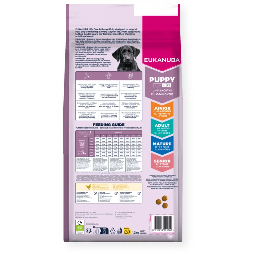 Eukanuba Puppy Large Breed Fresh Chicken Dry Dog Food, Eukanuba, 12 kg