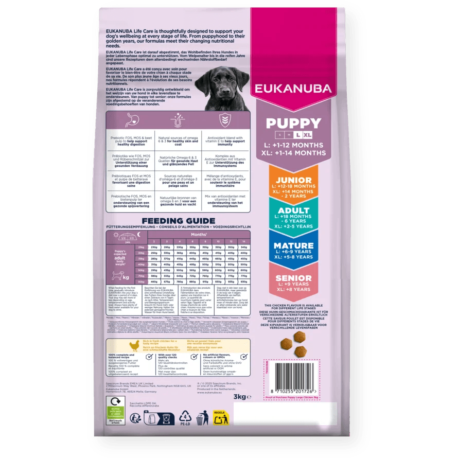 Eukanuba Puppy Large Breed Fresh Chicken Dry Dog Food, Eukanuba, 12 kg