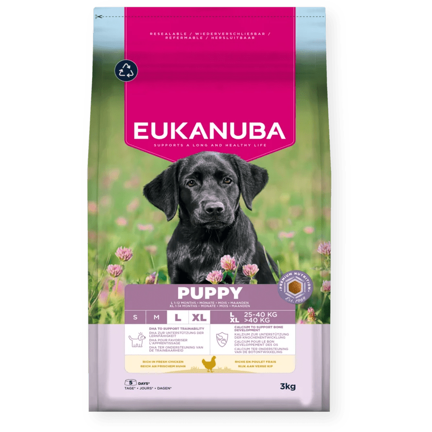 Eukanuba Puppy Large Breed Fresh Chicken Dry Dog Food, Eukanuba, 3 x 3 kg