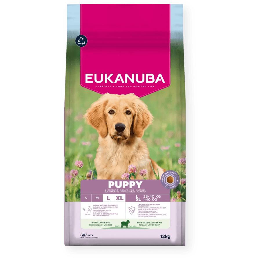 Eukanuba Puppy Large Breed Lamb & Rice Dry Dog Food, Eukanuba, 12 kg