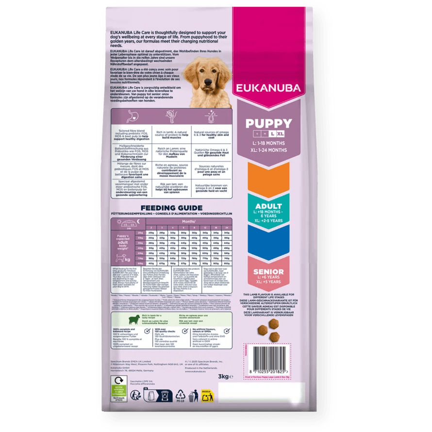Eukanuba Puppy Large Breed Lamb & Rice Dry Dog Food, Eukanuba, 12 kg