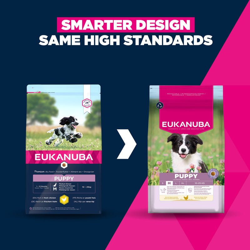 Eukanuba Puppy Medium Breed Fresh Chicken Dry Dog Food, Eukanuba, 12 kg