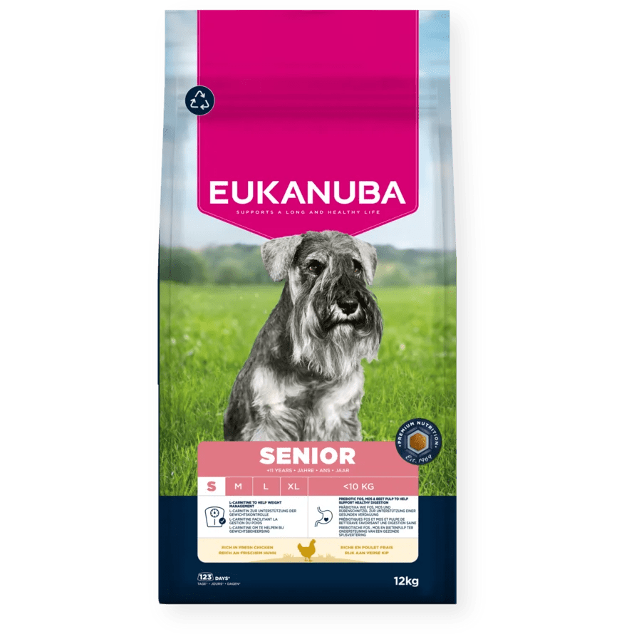 Eukanuba Senior Small Breed Fresh Chicken Dry Dog Food, Eukanuba, 12 kg