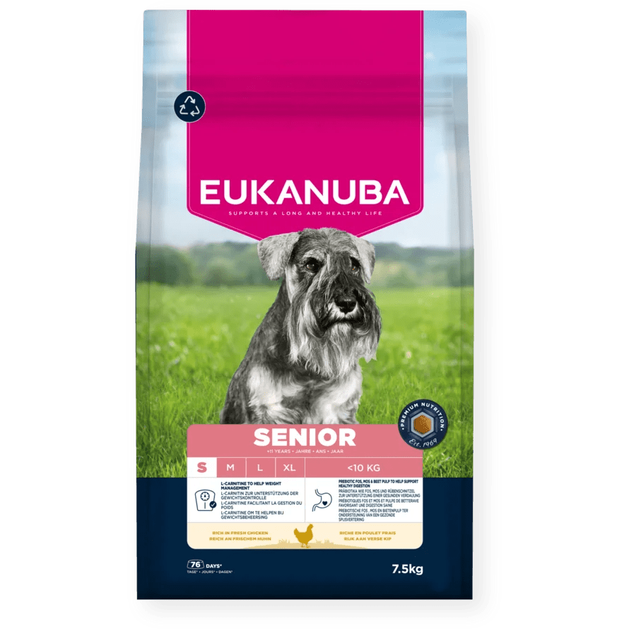 Eukanuba Senior Small Breed Fresh Chicken Dry Dog Food, Eukanuba, 7.5 kg
