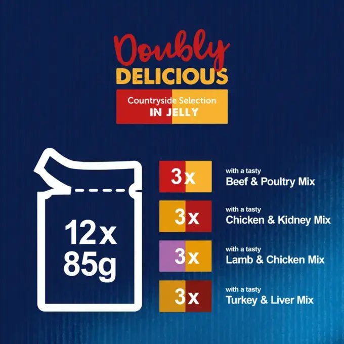 Felix Doubly Delicious Countryside Selection in Jelly Adult Wet Cat Food, Felix, 48 x 85g