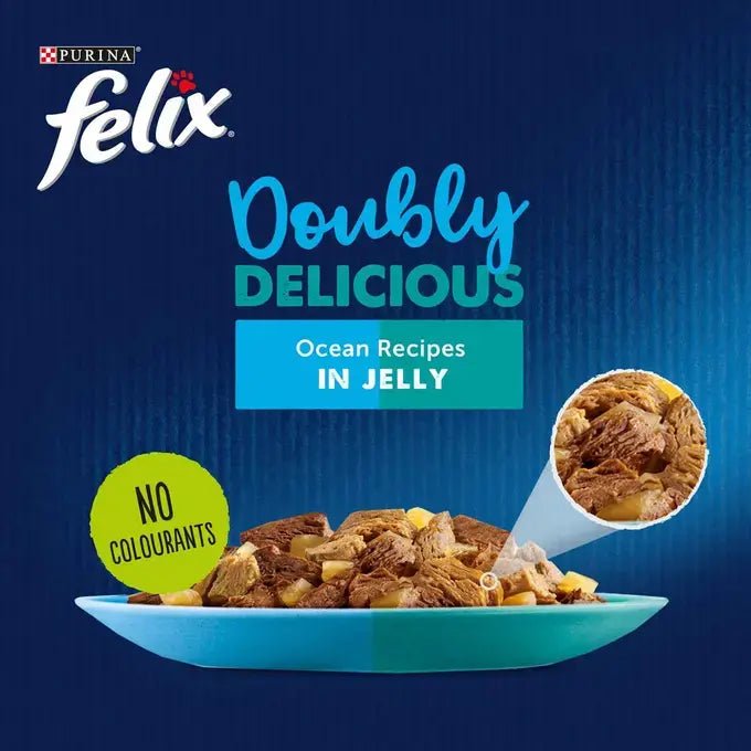 Felix Doubly Delicious Ocean Recipes in Jelly Wet Cat Food - 48 x 85g, Felix,
