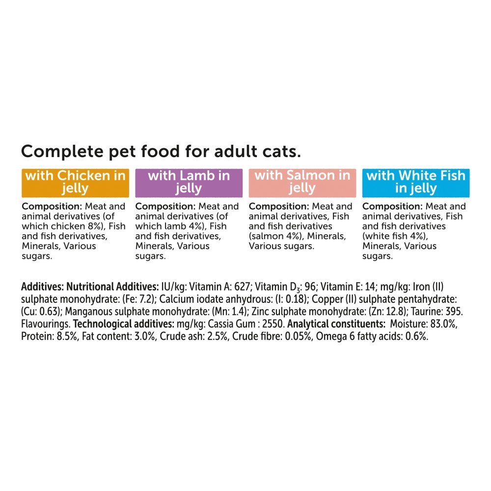 Felix Original Mixed Selection in Jelly (Chicken/Lamb/Salmon/White Fish) Wet Cat Food, Felix, 40 x 85g