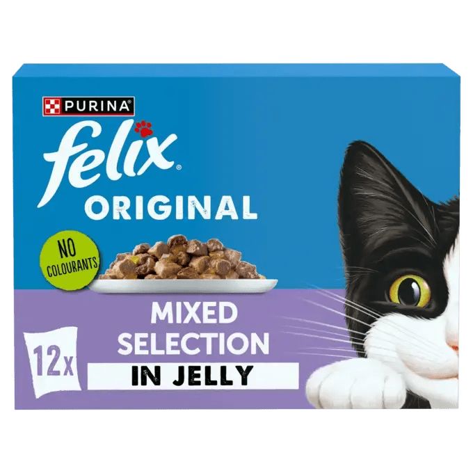 Felix Original Mixed Selection in Jelly Wet Cat Food Pouches, Felix, 4x (12x85g)