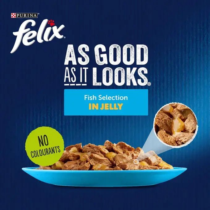 Felix Senior 7+ As Good As It Looks Fish Selection in Jelly Wet Cat Food - 48 x 85g, Felix,