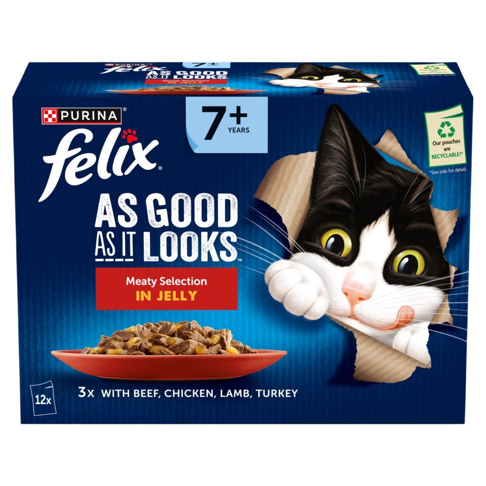 Felix Senior 7+ As Good As It Looks Meaty Selection in Jelly - 48 x 85g, Felix,