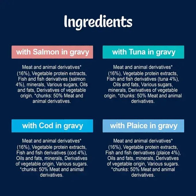 Felix Tasty Shreds Fish Selection in Gravy Adult Wet Cat Food - 48 x 80g, Felix,