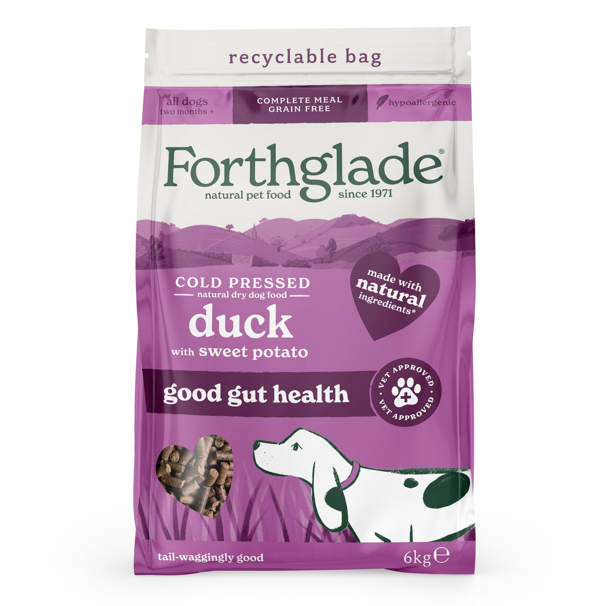 Forthglade Cold Pressed Duck Grain Free Dry Dog Food, Forthglade, 6 kg