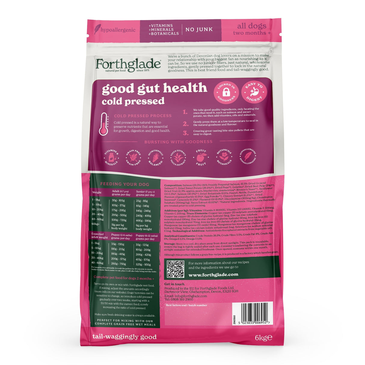 Forthglade Cold Pressed Salmon Grain Free Dry Dog Food, Forthglade, 6 kg