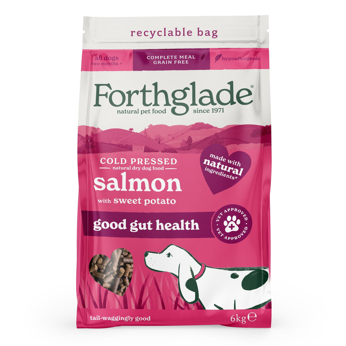Forthglade Cold Pressed Salmon Grain Free Dry Dog Food, Forthglade, 6 kg