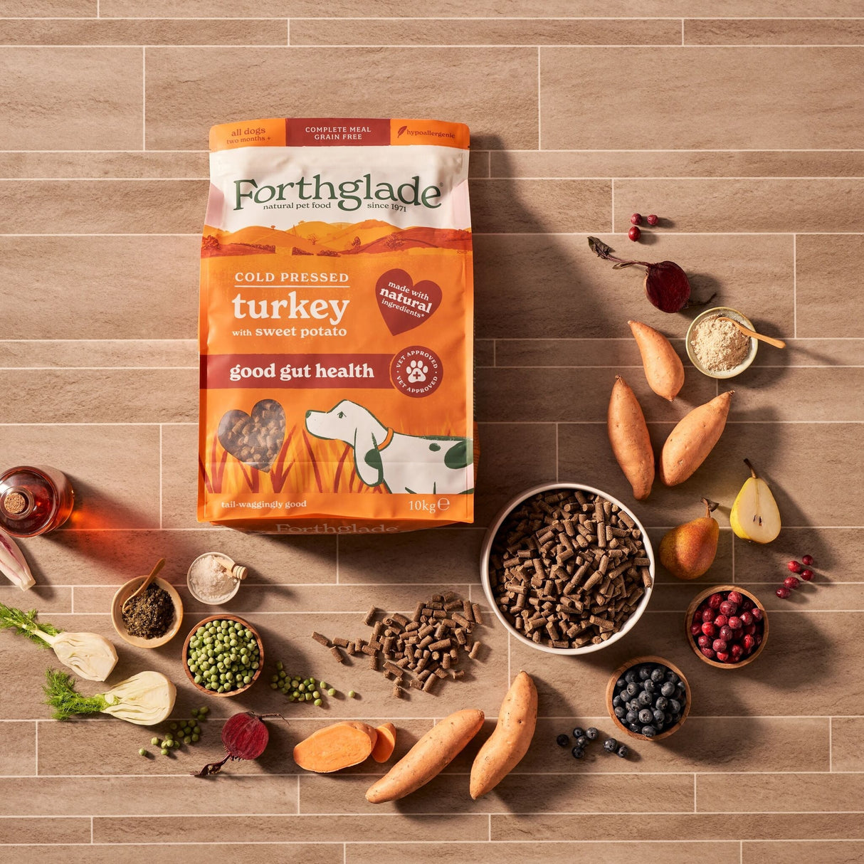 Forthglade Cold Pressed Turkey Grain Free Dry Dog Food, Forthglade, 10 kg
