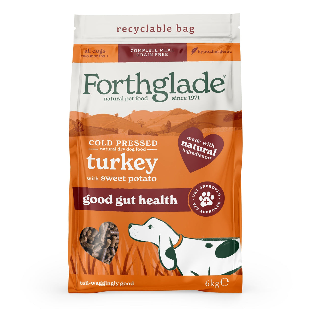 Forthglade Cold Pressed Turkey Grain Free Dry Dog Food, Forthglade, 10 kg