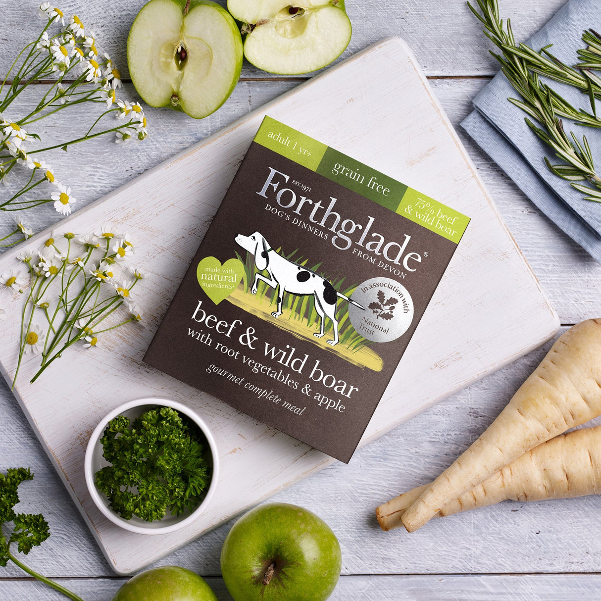 Forthglade Gourmet Grain Free Beef & Wild Boar Wet Dog Food - 7 x 395g Trays, Forthglade,