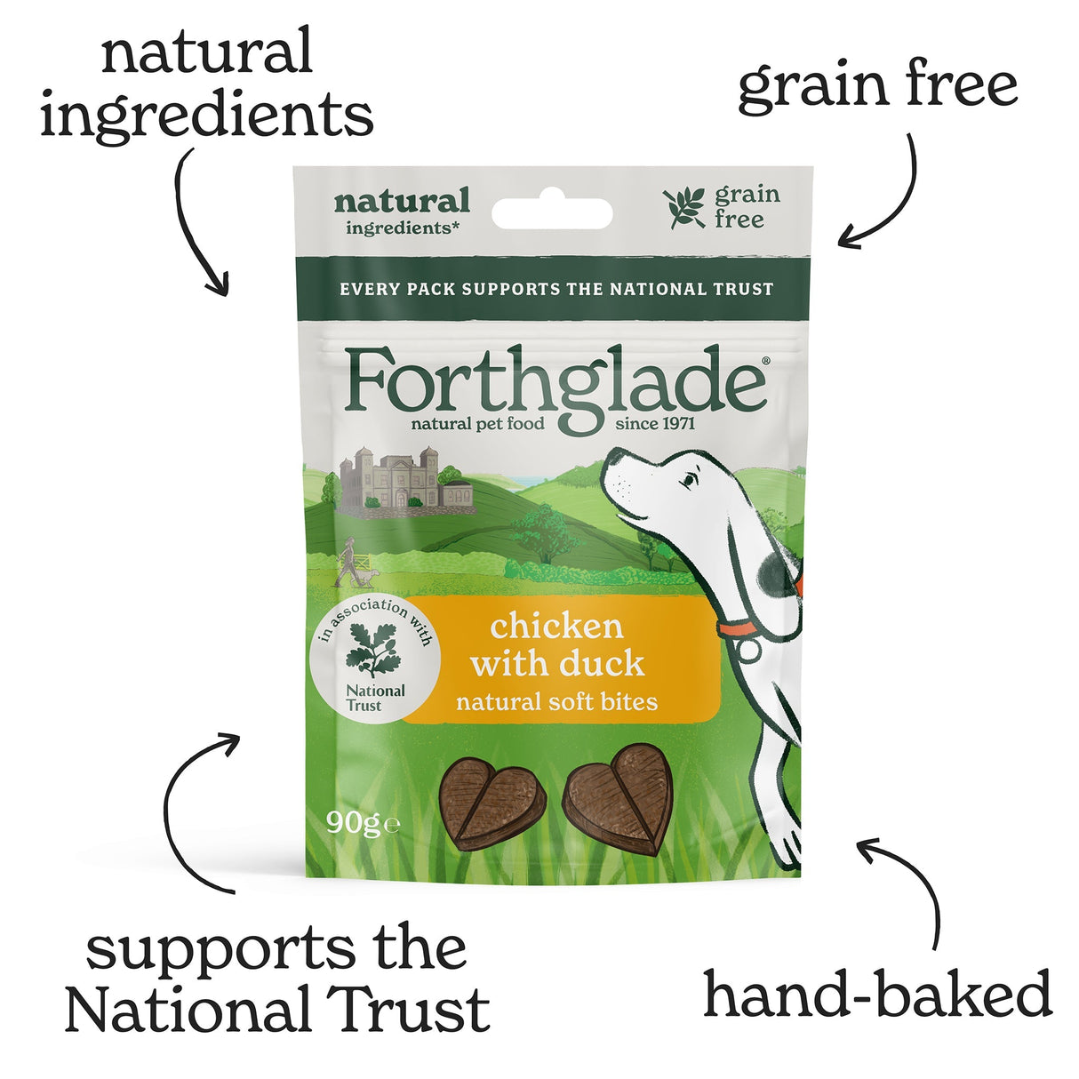 Forthglade National Trust Chicken & Duck Dog Treats - 8 x 90g, Forthglade,