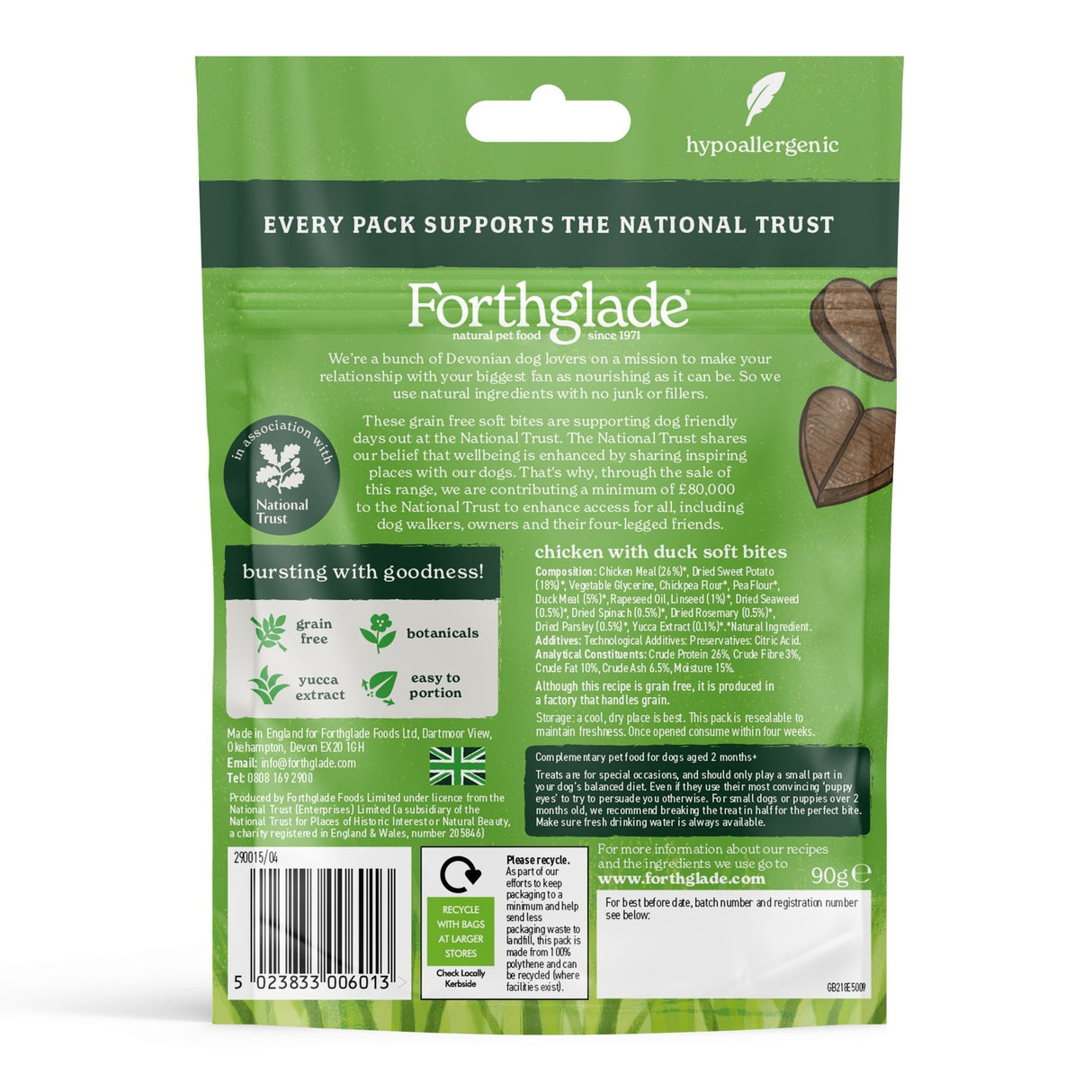 Forthglade National Trust Chicken & Duck Dog Treats - 8 x 90g, Forthglade,