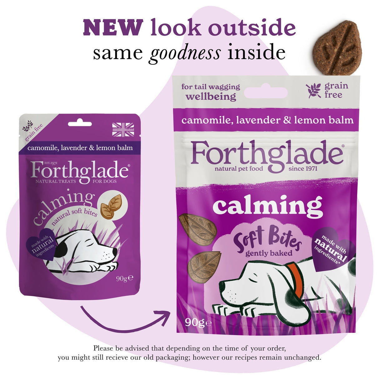 Forthglade Soft Bites Calming Dog Treats With Camomile & Lavender - 8 x 90g, Forthglade,